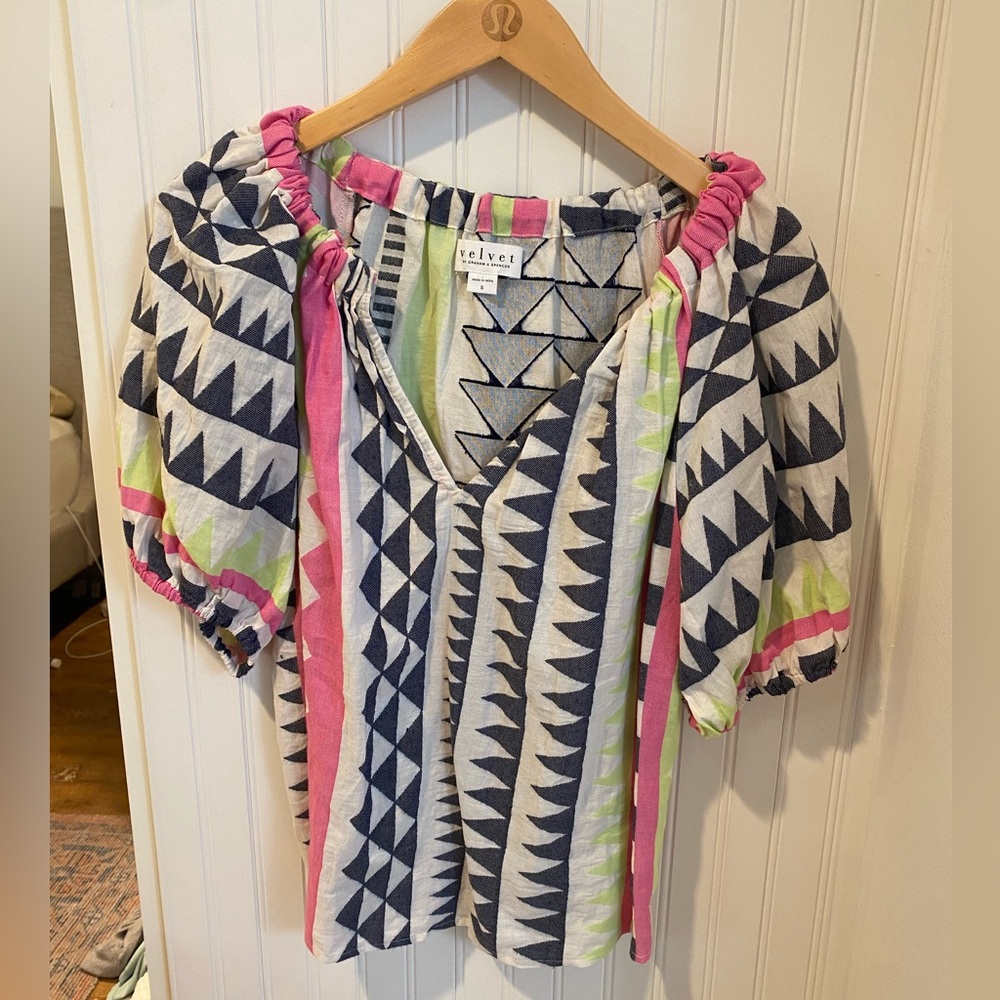 Velvet by Spencer and Graham multicolor puff short sleeve